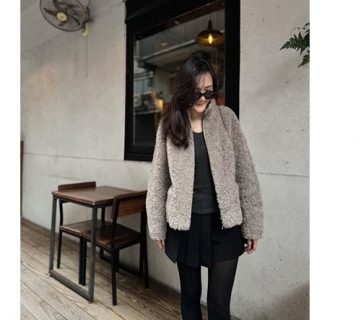 拉鍊羊毛暖暖皮毛一體外