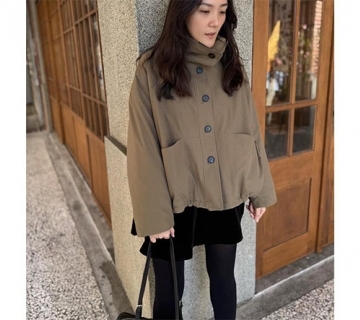 立領高質感溫暖中空紗鵝絨外