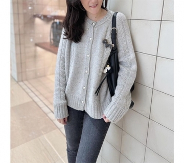 氣質編織銀扣罩衫