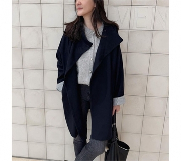 質感推薦 隨性翻領柔軟質感羊毛外