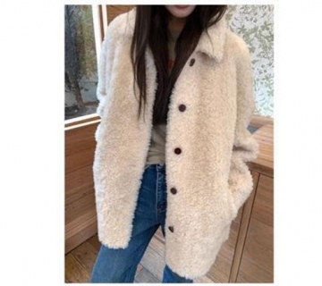 折扣款 小領超保暖羊毛皮毛一體外套