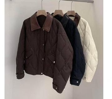 折扣款 中空纱皮領鵝絨外套