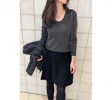 修身氣質針織羊毛裙