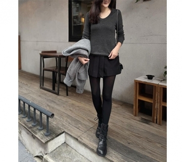 U領高質感薄羊毛衫