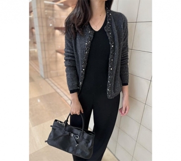 浣熊質感勾扣星空罩衫