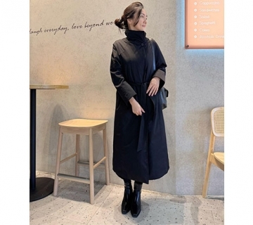 闆娘推薦 修身鵝絨長大衣外套