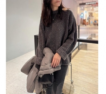 浣熊雪花混色毛衣